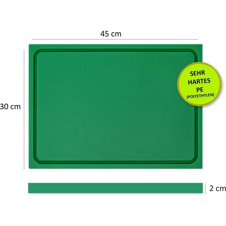 Morleos Schneidebrett Schneidebrett mit Saftrille aus HDPE 500 Kunststoff, Kunststoff, (1-St, Schneidebrett), HDPE500 Kunststoffbrett, mit Saftrille, extra dick – Bild 4