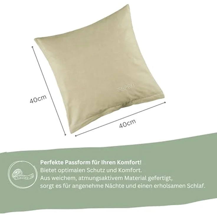 Esprit Bettwäsche HARP Renforcé Kissenbezüge und Bettwäsche, Baumwolle, 2 teilig, 40 x 40 cm 2er Pack in Beige – Bild 7