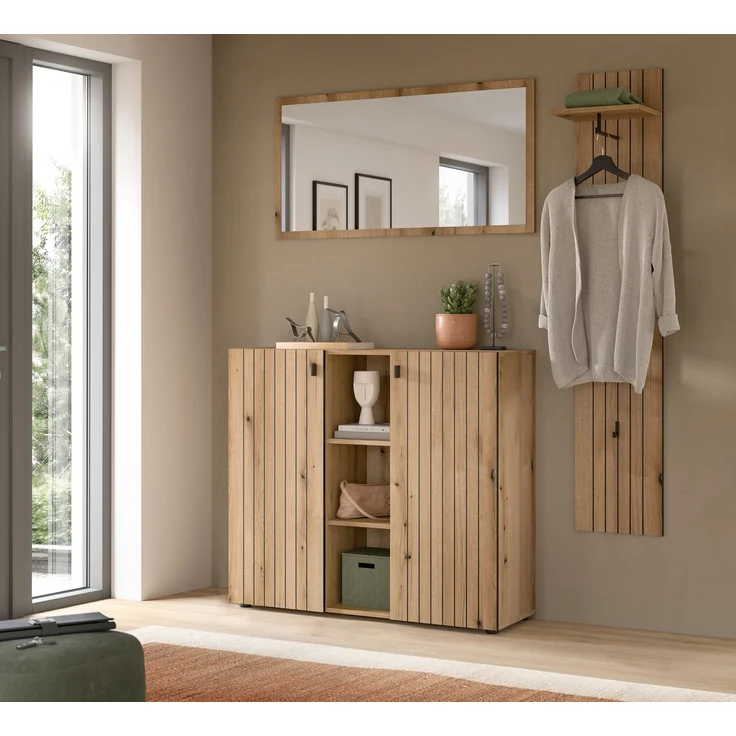 Garderobenkombination (B/H/T: 157x192x37 cm) in Evoke Oak Nachbildung – Bild 5