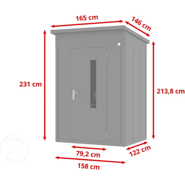 GFP Primeyard Gerätehaus Metall Gartenhaus 158x122x231 cm Geräteschuppen Pultdach anthrazit – Bild 10