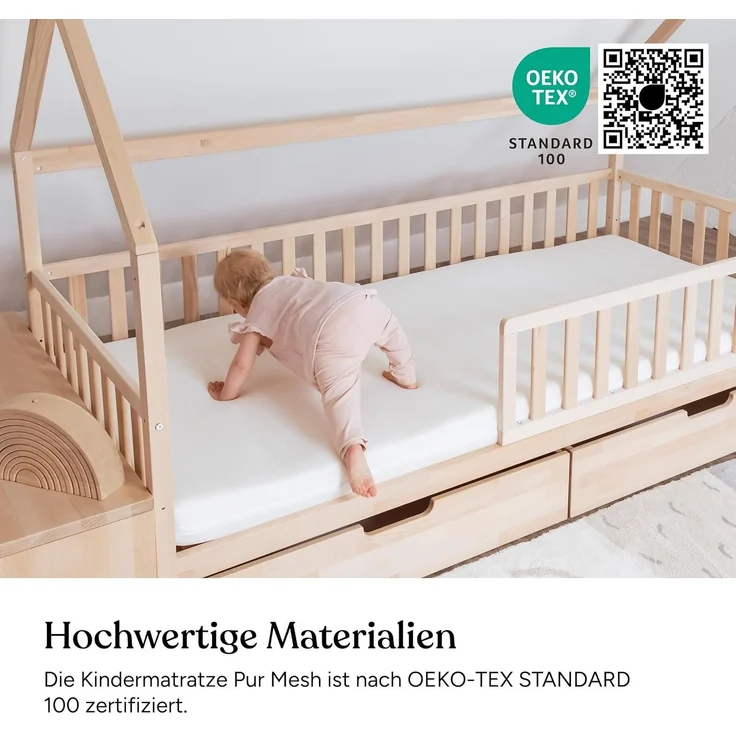 Ehrenkind® Kindermatratze PUR MESH | Baby Matratze 80x180 Standard 100 by OEKO-TEX | Babymatratze 80x180 aus hochwertigem Schaum und Hygienebezug – Bild 5