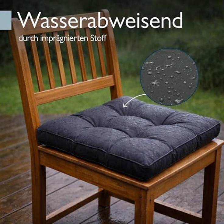 Beautissu Lounge Sitzkissen Outdoor Graphitgrau, 10cm, 50cm, 50cm – Bild 5