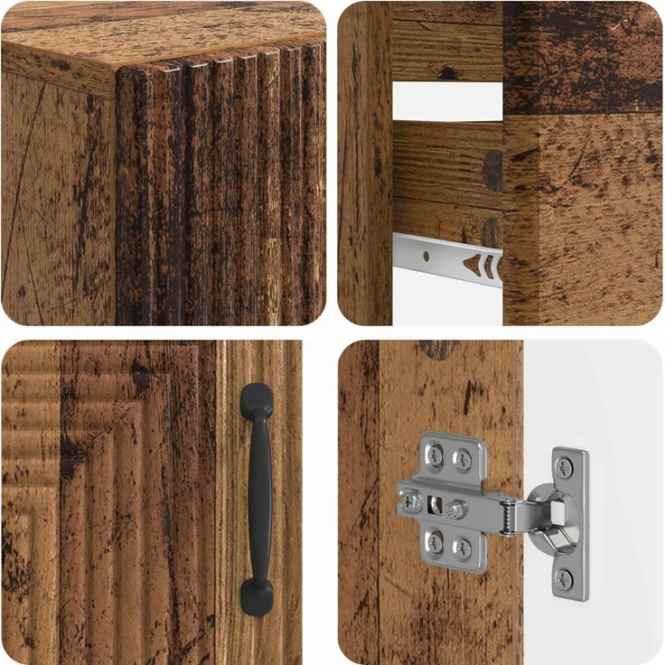 vidaXL 3-teiliges Badezimmer-Schranksystem HAARLEM 3 stk. Altholz 3418024 – Bild 6