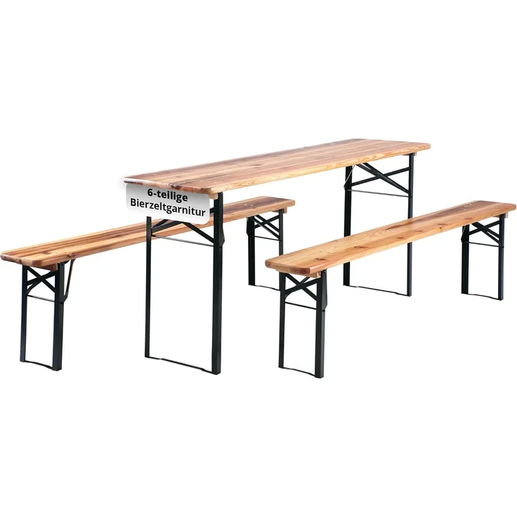 Stagecaptain Bierzeltgarnitur BB-170 NT Hirschgarten Bierzeltgarnitur 170 cm 2x Set, (6-tlg), Bayerisch Sitzen zum Spartarif