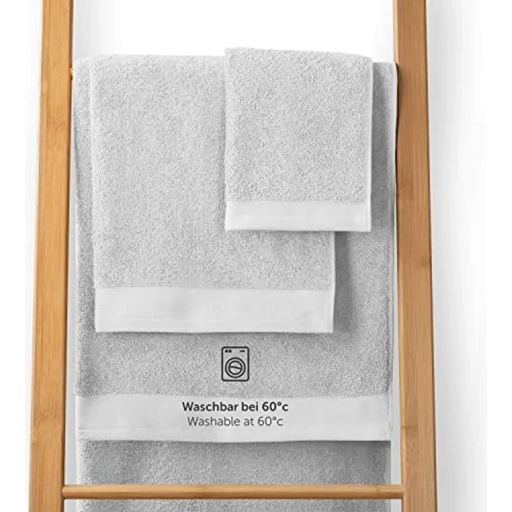Blumtal Saunatuch, Weiß, Frottier, 80x200 cm, 2er Set, Oeko-Tex zertifiziert, 100% Baumwolle – Bild 6