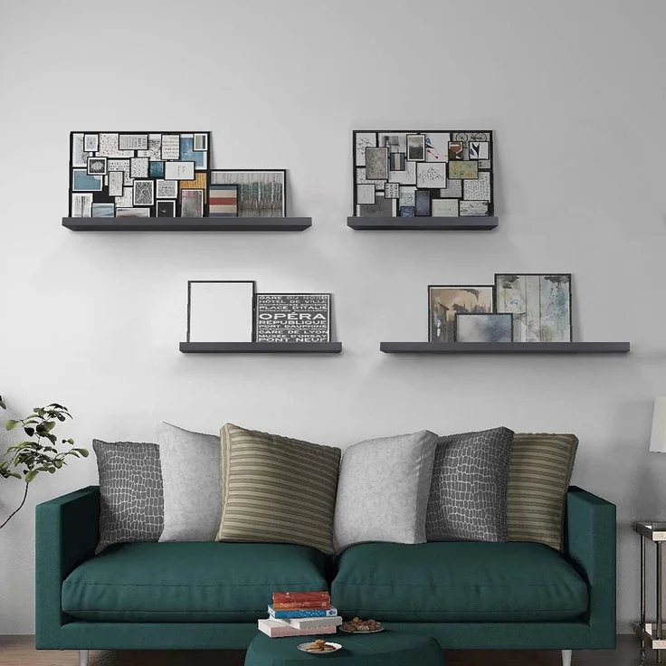 Woltu Wandregal, 4-tlg, Schweberegal für Deko Wandablagen aus MDF Holz – Bild 2