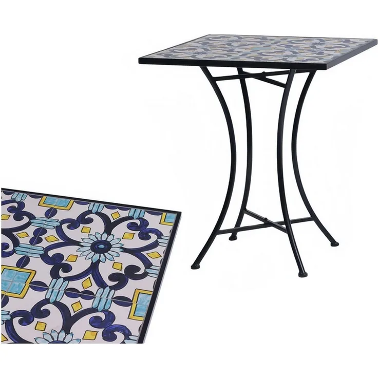 Outdoortisch Mosaiktisch Gartentisch Bistrotisch Tisch 61x61xH70cm