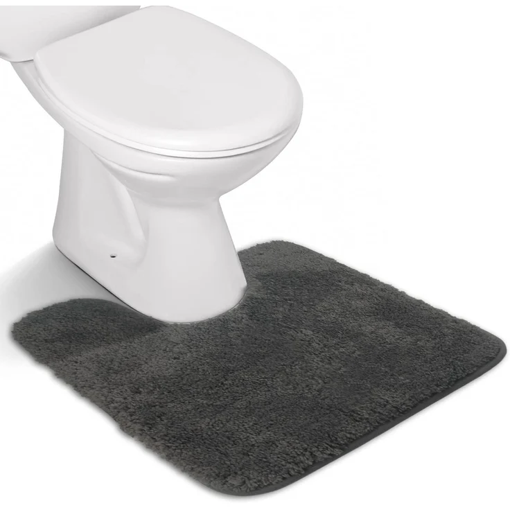 FCSDETAIL rutschfeste, Hochflor Badteppiche, Maschinenwaschbare Badematte, Badvorleger mit Wasserabsorbierenden, Weichen Mikrofasern für Badewanne, Dusche und Badezimmer (50x50cm, Grau)