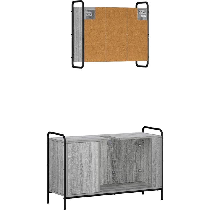 vidaXL Badezimmerschrank-Set 2 stk. Sonoma-Grau 65,5 x 34 x 61 cm 3444480 – Bild 6