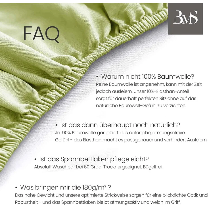 Jersey Spannbettlaken frühlings grün 120x200 cm Höhe bis 25cm – Bild 4