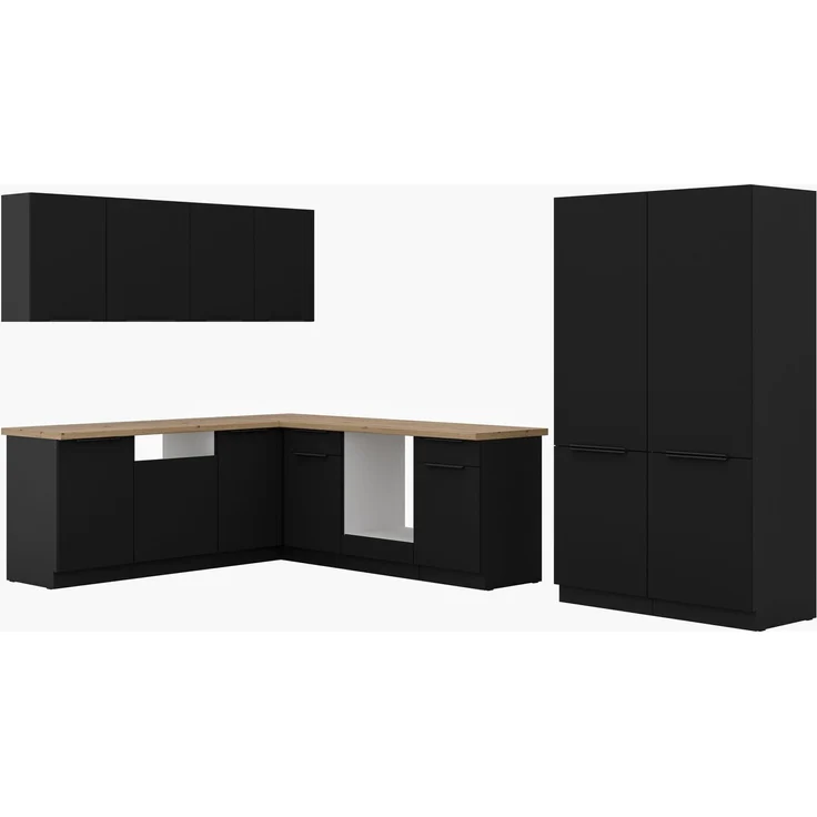 Winkelküche ARIA K-BL ECKE 1 - 215 x 220 + 120 cm Anti Fingerprint Küchenzeile Küchenblock Singleküche Einbauküche Küche Eckküche – Bild 7