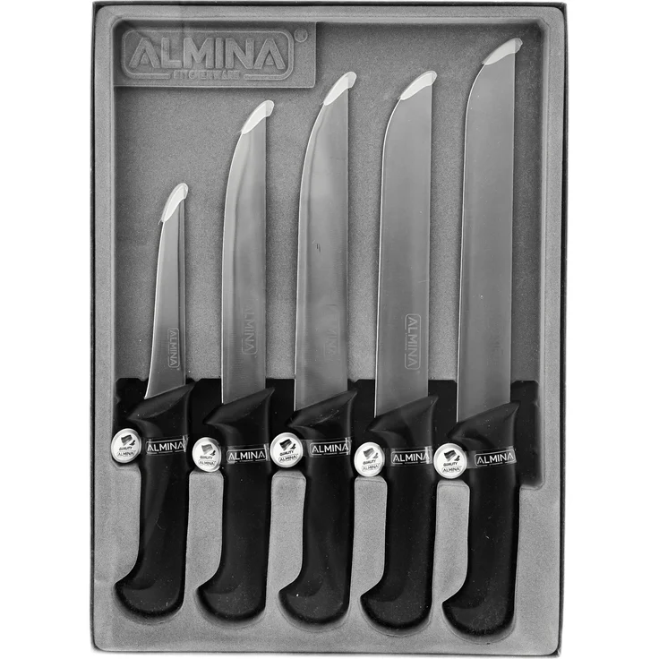 5-teiliges Messer-Set in Schwarz ideal zum Schneiden, Stechen & Entbeinen – Bild 1