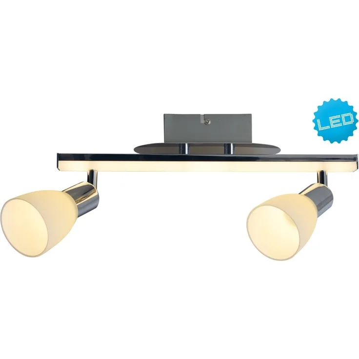 LED Deckenleuchte chrom, satiniert, opal Näve Ibiza 3 flg.