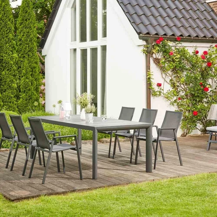 Siena Garden Reno Stapelsessel - Aluminiumgestell & Ranotex®, grau (M21940) – Bild 3