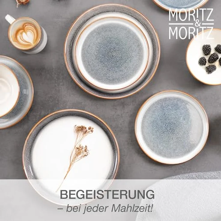 Moritz & Moritz Kombiservice TARENTO 48tlg Geschirr Set (48-tlg), 12 Personen, Steinzeug, Steinzeug Tafelservice – Bild 9