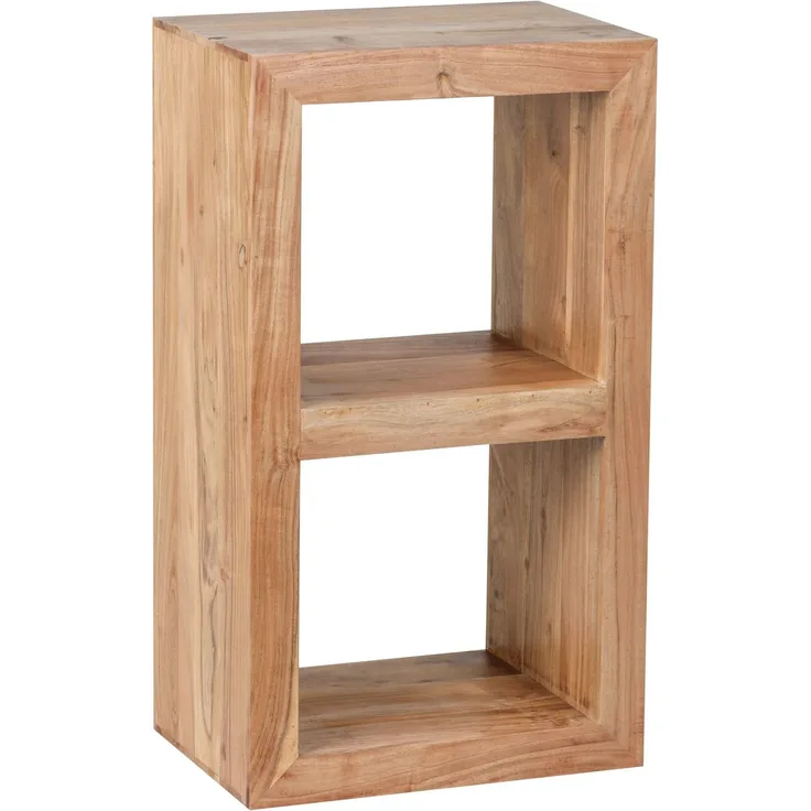 Wohnling Standregal, 2 Böden, Massivholz, Akazie, 88 cm hoch