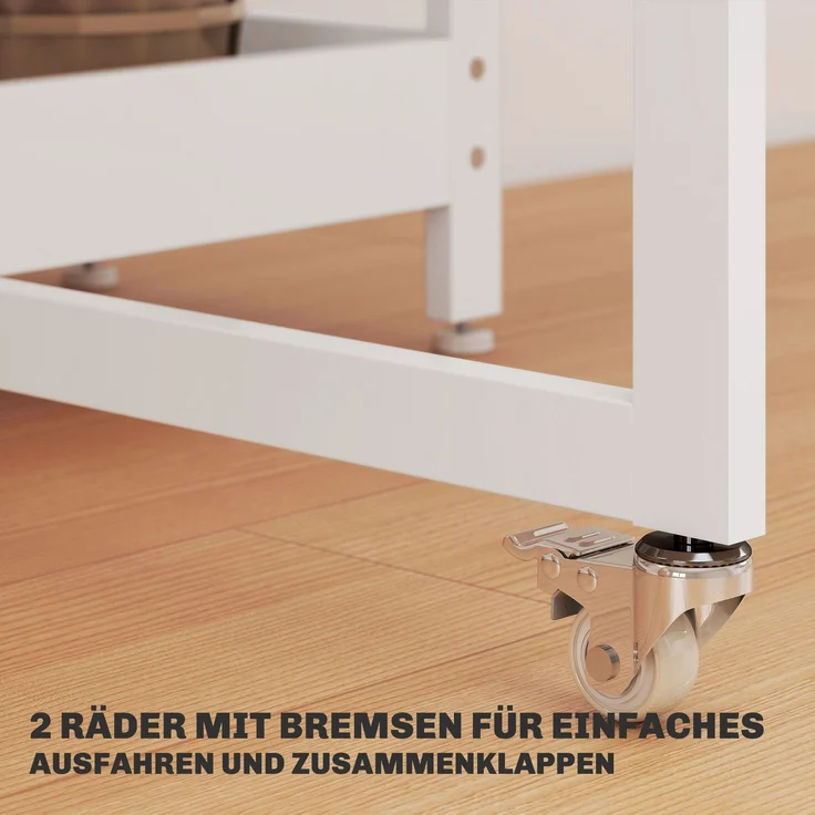 HOMCOM Esstisch, Spanplatte, Metall, Weiß, 133,4L x 80B x 75H cm – Bild 6