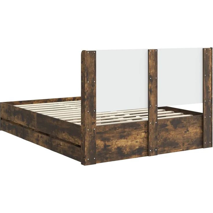vidaXL Bettgestell mit Stauraum und Kopfteil Räuchereiche 120 x 190 cm 3413969 – Bild 8