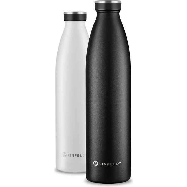 LINFELDT Trinkflasche 1L Trinkflasche Edelstahl Isoliert 24H Auslaufsicher + Sprudel, Edelstahl (Kohlensäure geeignet) – Bild 2