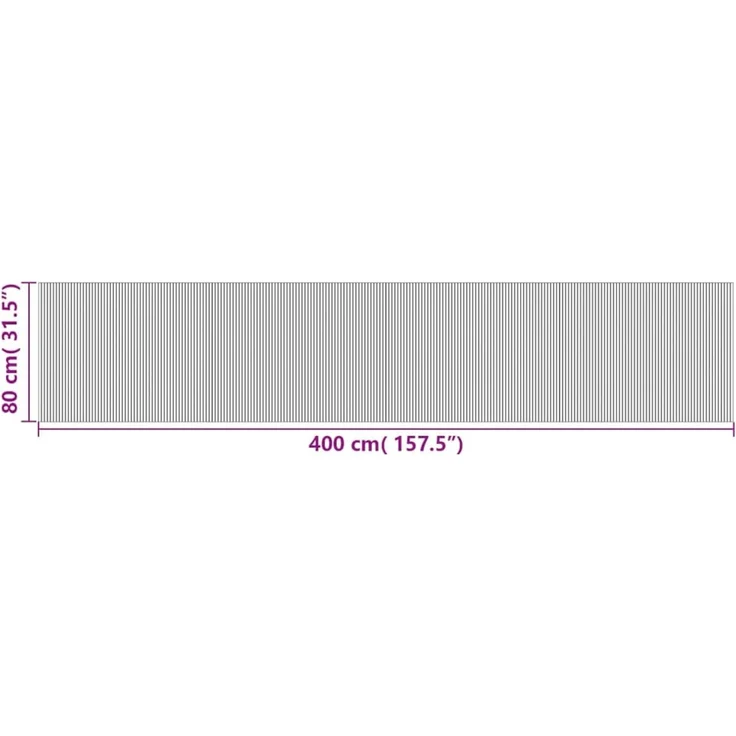 vidaXL Teppich Rechteckig Grau 80x400 cm Bambus 376790 – Bild 8