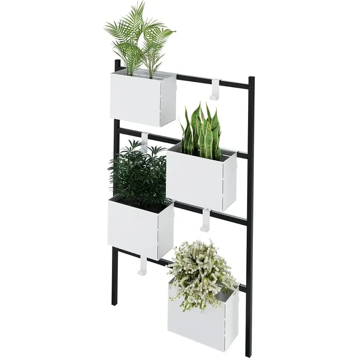 LEVIRA Ravi Blumenständer 53x87 cm Schwarz und Weiß – Bild 2