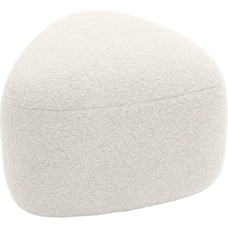 CLP Sitzhocker Alfrisa mit Teddystoff oval Fußhocker stabiles Holzgestell,creme
