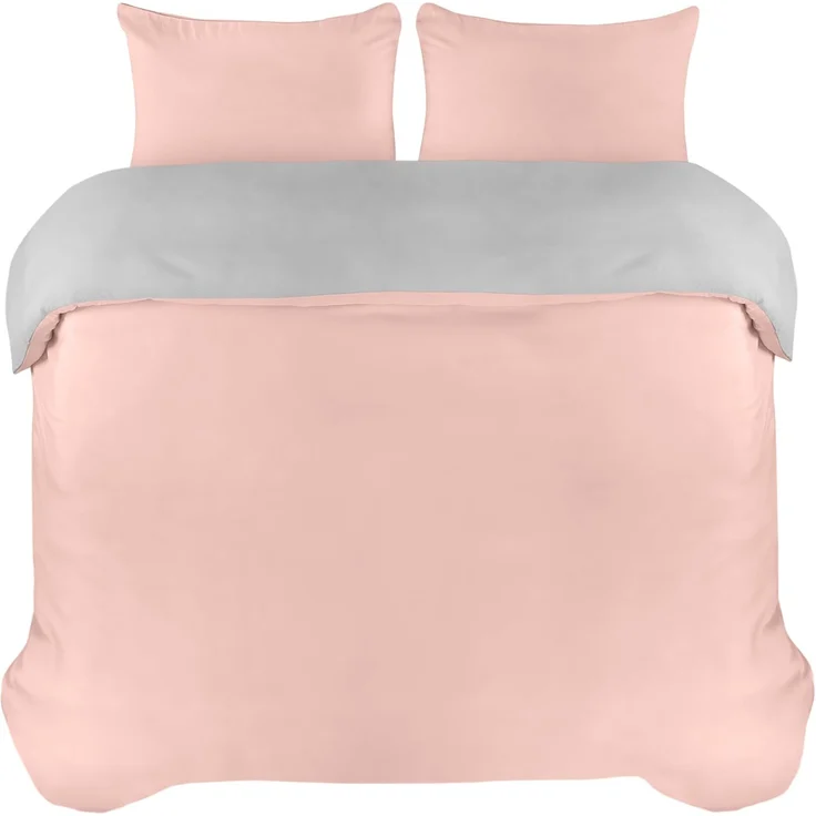 Utopia Bedding Bettwäsche 200x200 Set - Mikrofaser Bettbezug 200x200 cm + 2 Kissenbezüge 50x75 cm - Grau/Rosa – Bild 4