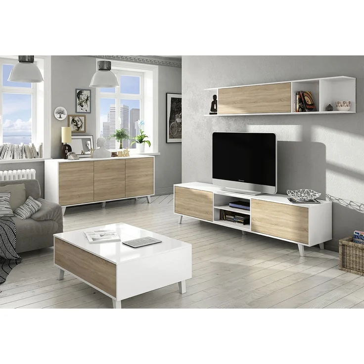 Calicosy 'ZAIKEN PLUS' Couchtisch mit teilweise hochklappbarer Tischplatte L100 cm - Weiß – Bild 10