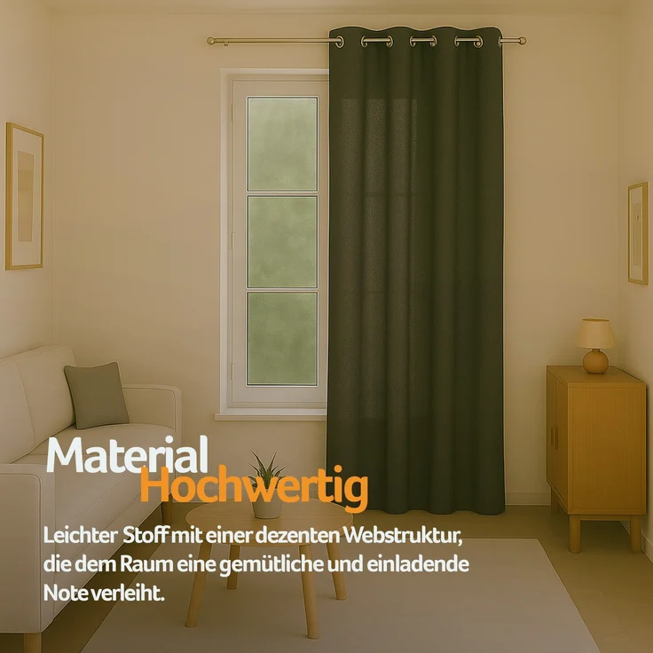 Bestlivings Blickdichte, Gardine mit Ösen, in vielen Größen und Farben Anthrazit 140x175 cm – Bild 4