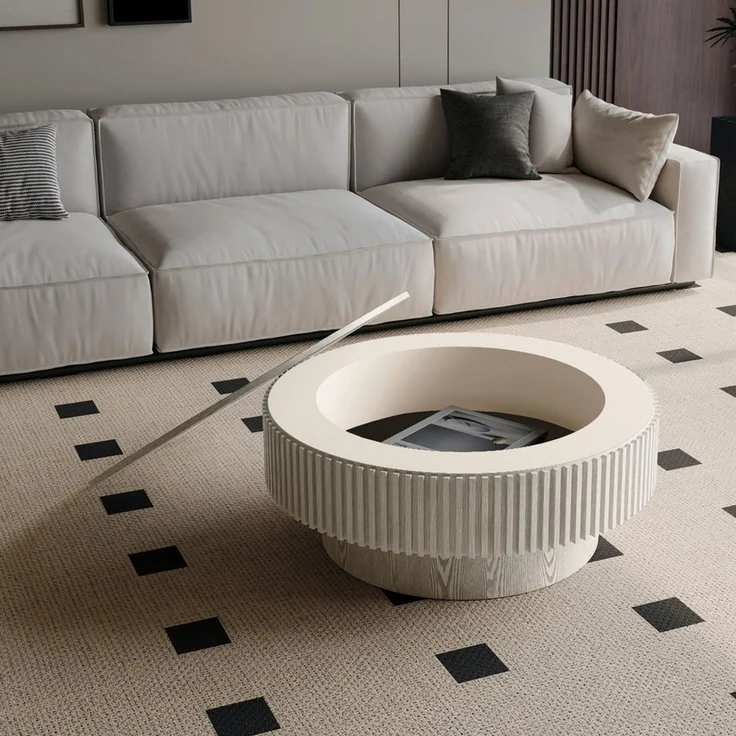 Celya Couchtisch Akzent-Teetisch rund 75 cm (Mit verstecktem Stauraum unter der Tischplatte, einzigartige Pilzform), idealen Ergänzung für Wohnzimmer, Schlafzimmer oder Büro – Bild 3