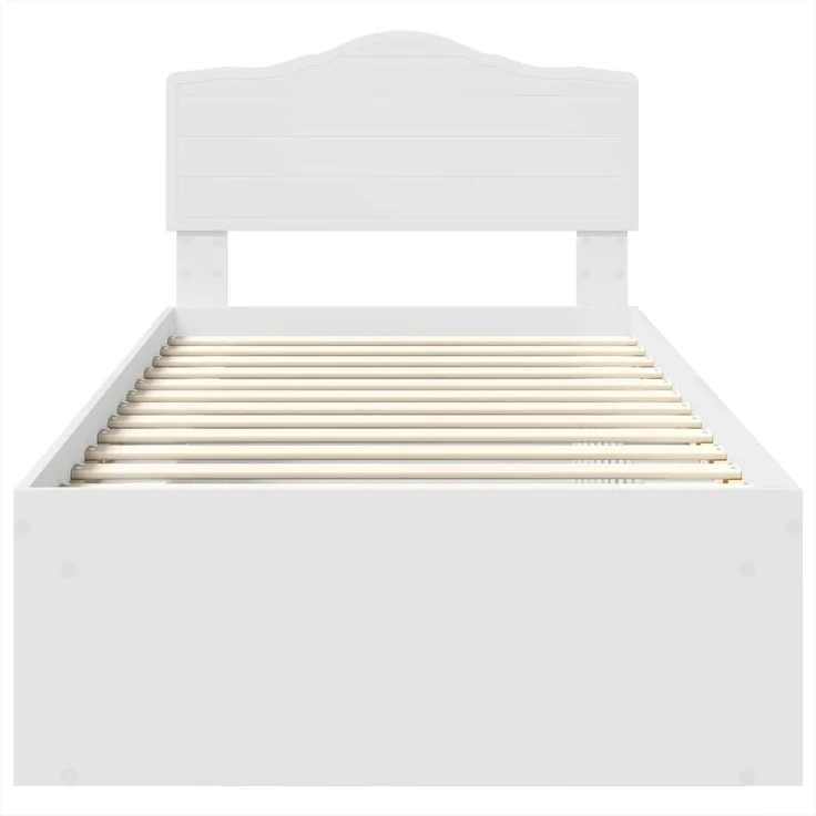vidaXL Bettrahmen mit Kopfteil Weiß 100 x 200 cm Massives Kiefernholz 3412934 – Bild 6