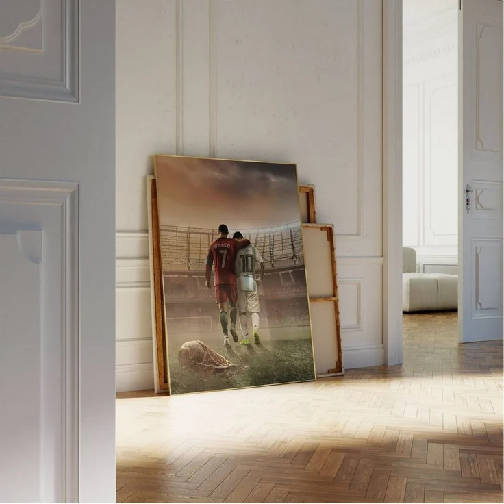 JUSTGOODMOOD Poster Premium ® Ronaldo & Messi Freunde Fußball Poster · ohne Rahmen – Bild 4