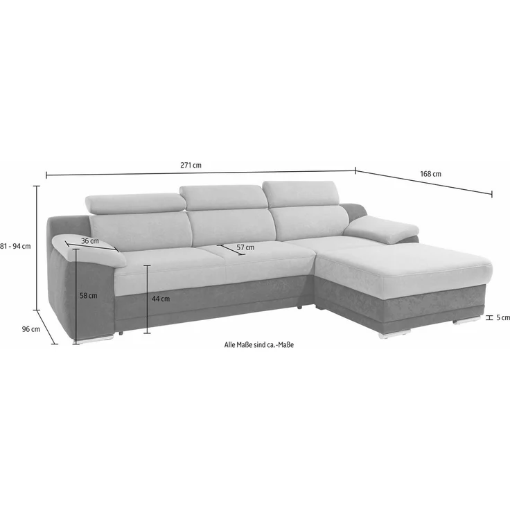 sit&more Ecksofa Xenia L-Form, wahlweise mit Bettfunktion – Bild 3