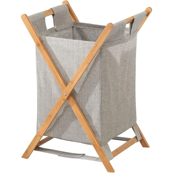 mDesign Faltbarer Wäschekorb Wäschebox Wäschesammler Bambus Polyester – Bild 9
