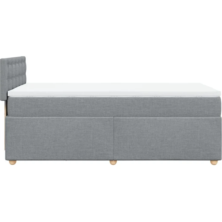 vidaXL Boxspringbett mit Matratze Hellgrau 100x200 cm Stoff 3288905 – Bild 7