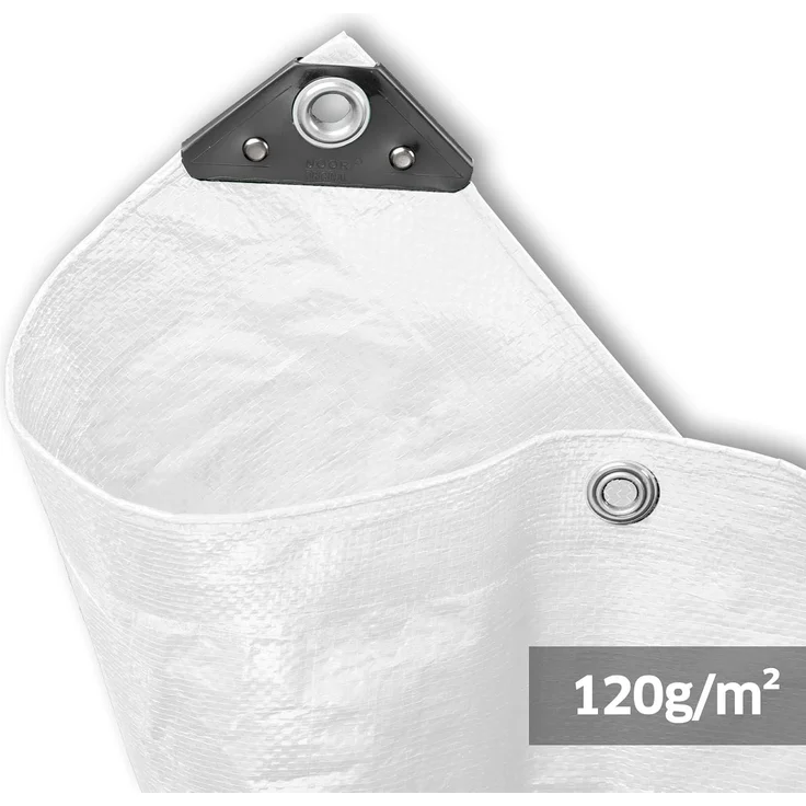 NOOR Abdeckplane Hobby - 120g/m² - 4x6 m - Weiß - Allzweckplane für Schutz vor Witterung - Ideal geeignet für den Garten - UV-stabil, beidseitig beschichtet, wasserfest, abwaschbar & langhaltig