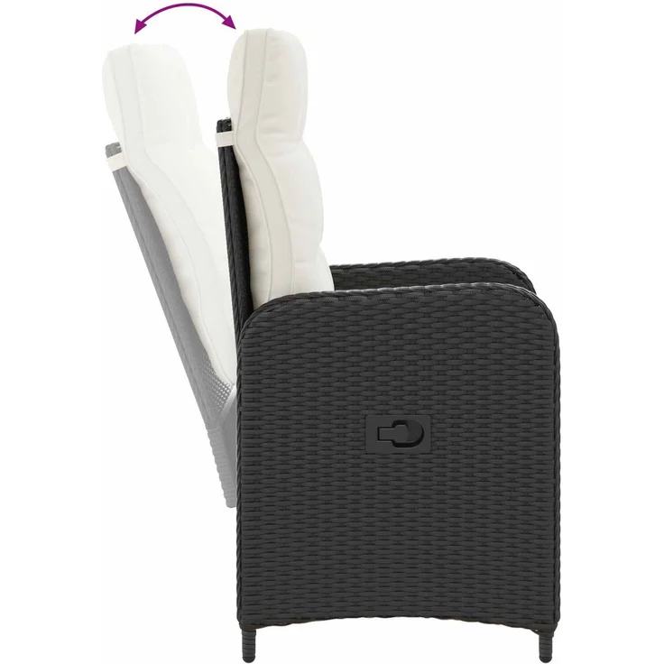 vidaXL Outdoortisch-Set 3 stk. Schwarz und Cremeweiß 100 x 55 x 73 cm 3422402 – Bild 8