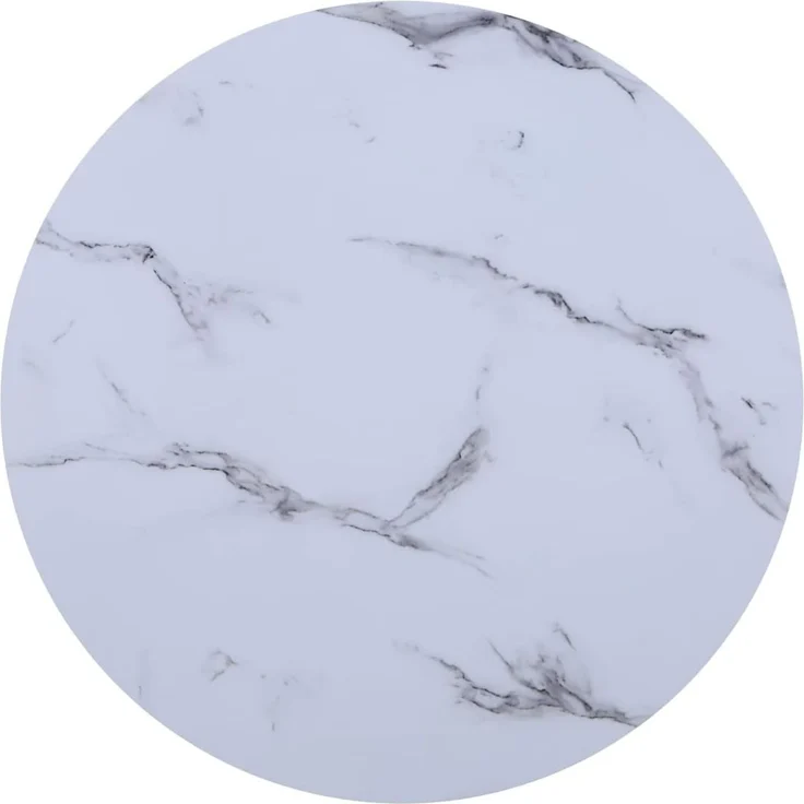 HOOZ Tischplatte aus Glas Ø 70 x 0,6 cm (Marmorweiß, 1 St, ESG-Sicherheitsglas), mit hochwertigem Facettenschliff – Bild 1