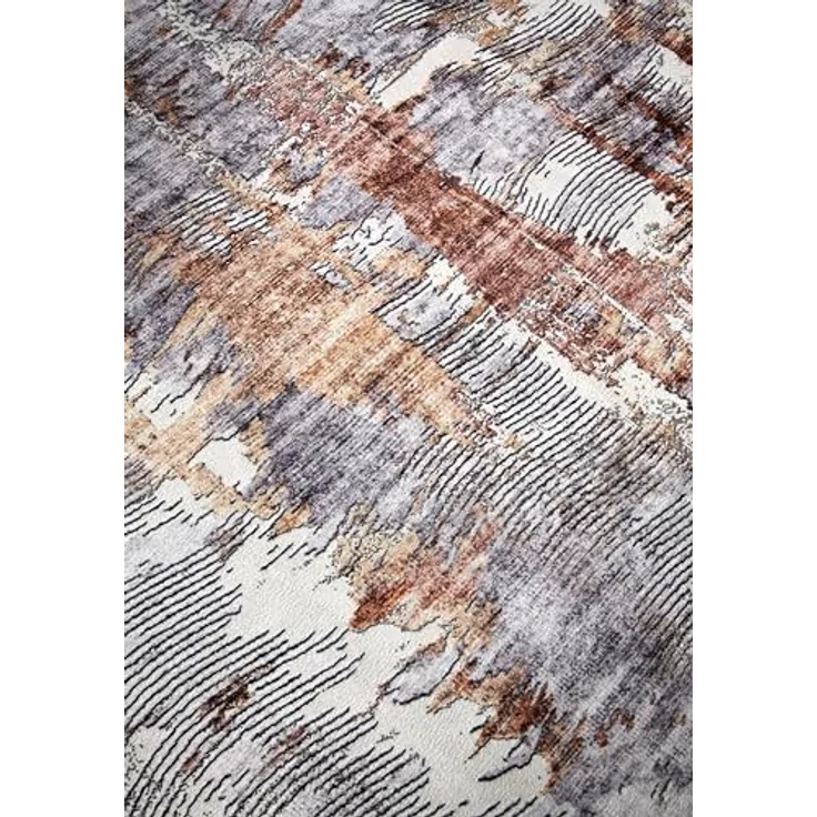 XXXL Flachwebeteppich Imagination, rechteckig 120x160 cm, Gold und Kupfer, Oeko-Tex® Standard 100, stuhlrollengeeignet, pflegeleicht, für Fußbodenheizung geeignet – Bild 8