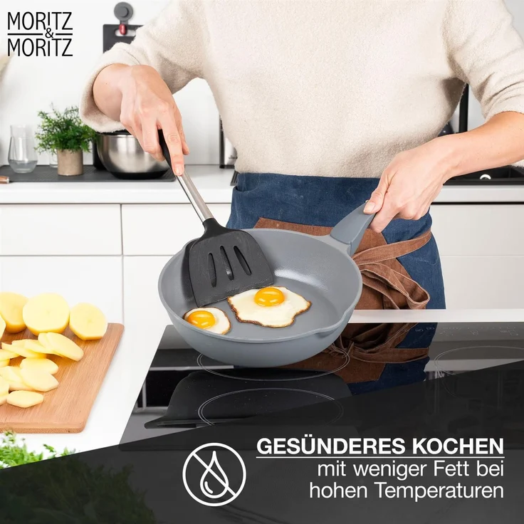 Moritz & Moritz Multipfanne mit Deckel, Aluminium Grau, Ø 26 cm – Bild 6