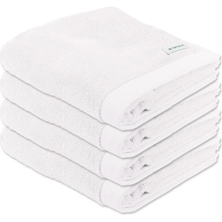 TOM TAILOR Handtuch, 4er Pack - Color Bath Towel, Frottier, Baumwolle Weiß 50x100cm