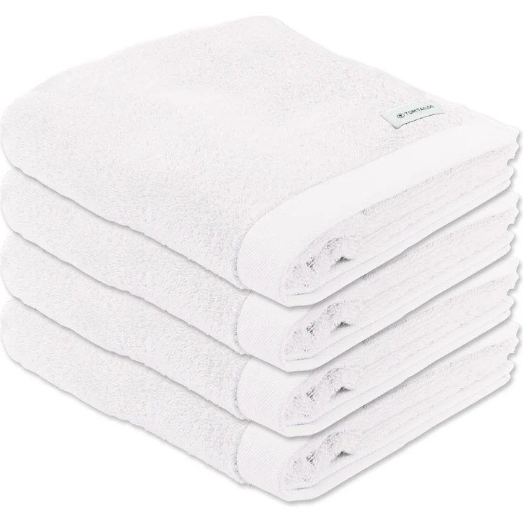 TOM TAILOR Handtuch, 4er Pack - Color Bath Towel, Frottier, Baumwolle Weiß 50x100cm – Bild 1