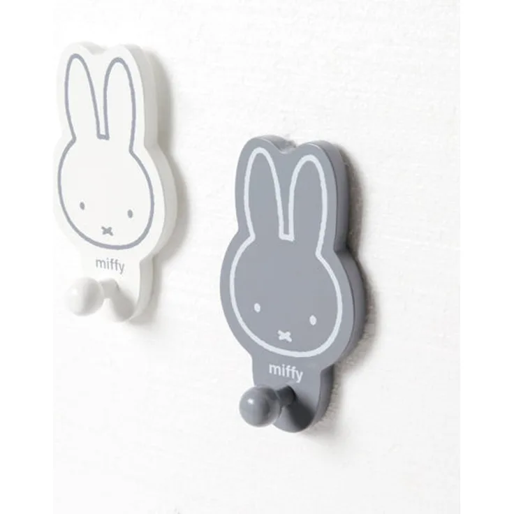 roba Wandhaken 'miffy®' - 2er-Set - Garderobe & Deko fürs Baby- & Kinderzimmer - Grau / Weiß