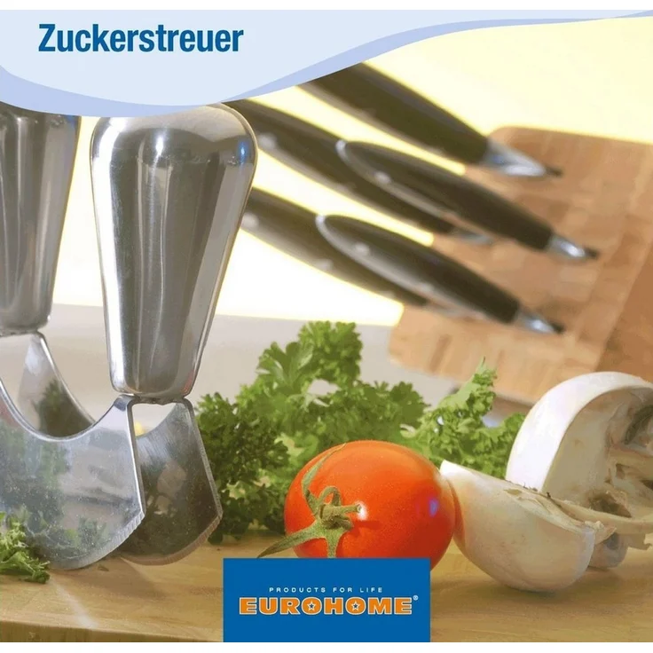 EUROHOME Zuckerstreuer Zuckerspender aus Glas und Edelstahl mit Schütttülle, (1-tlg), Zuckerglas - Küchenhelfer Haushaltshelfer – Bild 3