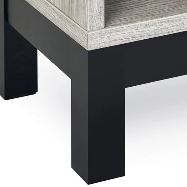 Julian Bowen Bali Nachttisch mit 2 Schubladen, Eiche grau, Holzwerkstoff, 57,5 x 45 x 40 cm – Bild 5