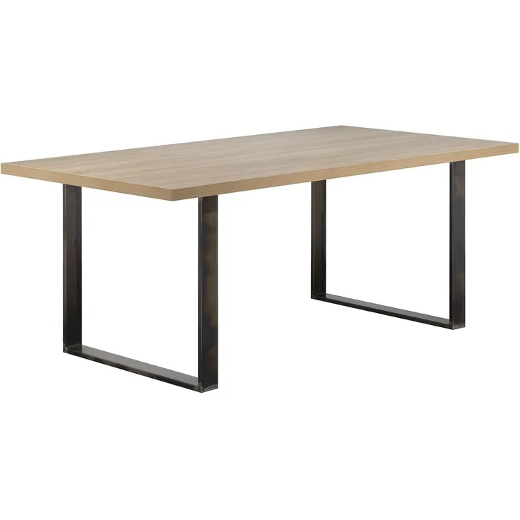i-flair Esszimmertisch Macon 180x100 cm Kufentisch Holztisch Esstisch Kufengestell Tisch mit Tischplatte und Kufen - alle Größen und Farben (Eiche + Industrial)