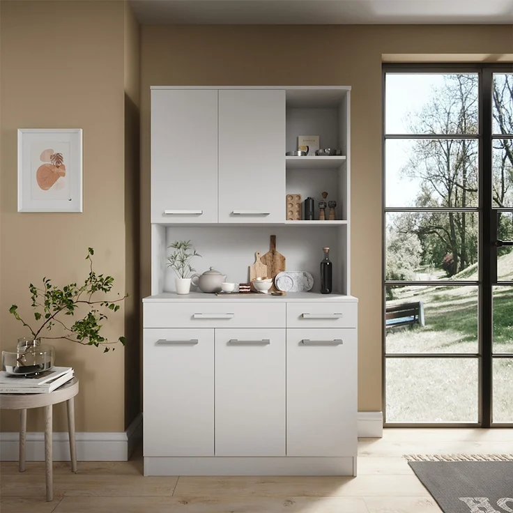 Küchenbuffet Raul Weiß 100.1 x 188.5 cm mit 5 Türen & 2 Schubladen Vicco – Bild 3