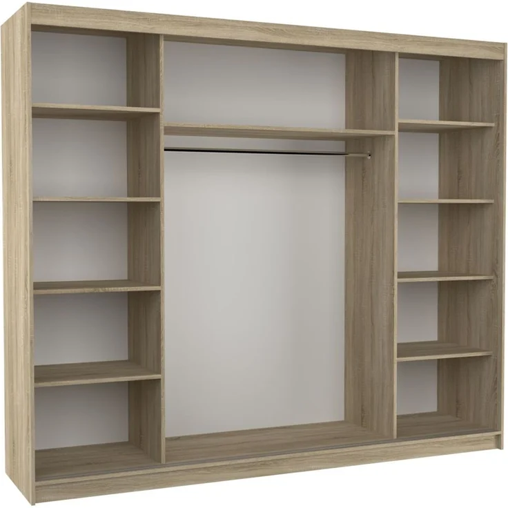 Schiebetürenschrank Schrank Nr. 540 in Sonoma matt- Spiegel 250 x 215 x 58 cm – Bild 2
