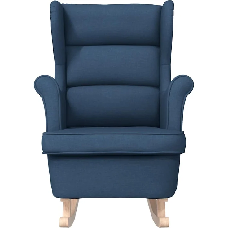 Schaukelsessel, Schaukelstuhl Blau 74x90x102 cm Stoff – Bild 4