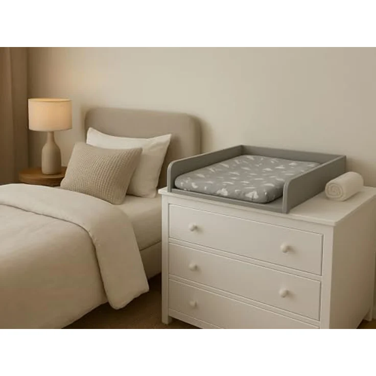 regalik Wickelaufsatz Universal, Wickeltischaufsatz für Kommoden in beliebiger Breite, Abnehmbar Wickelkommode aufsatz, Abgerundeten Frontplatten, Weiß, 2 mm ABS-Material, 72x54 cm – Bild 7